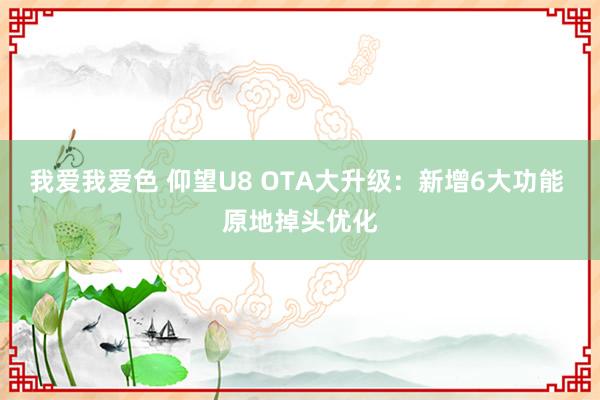 我爱我爱色 仰望U8 OTA大升级：新增6大功能 原地掉头优化